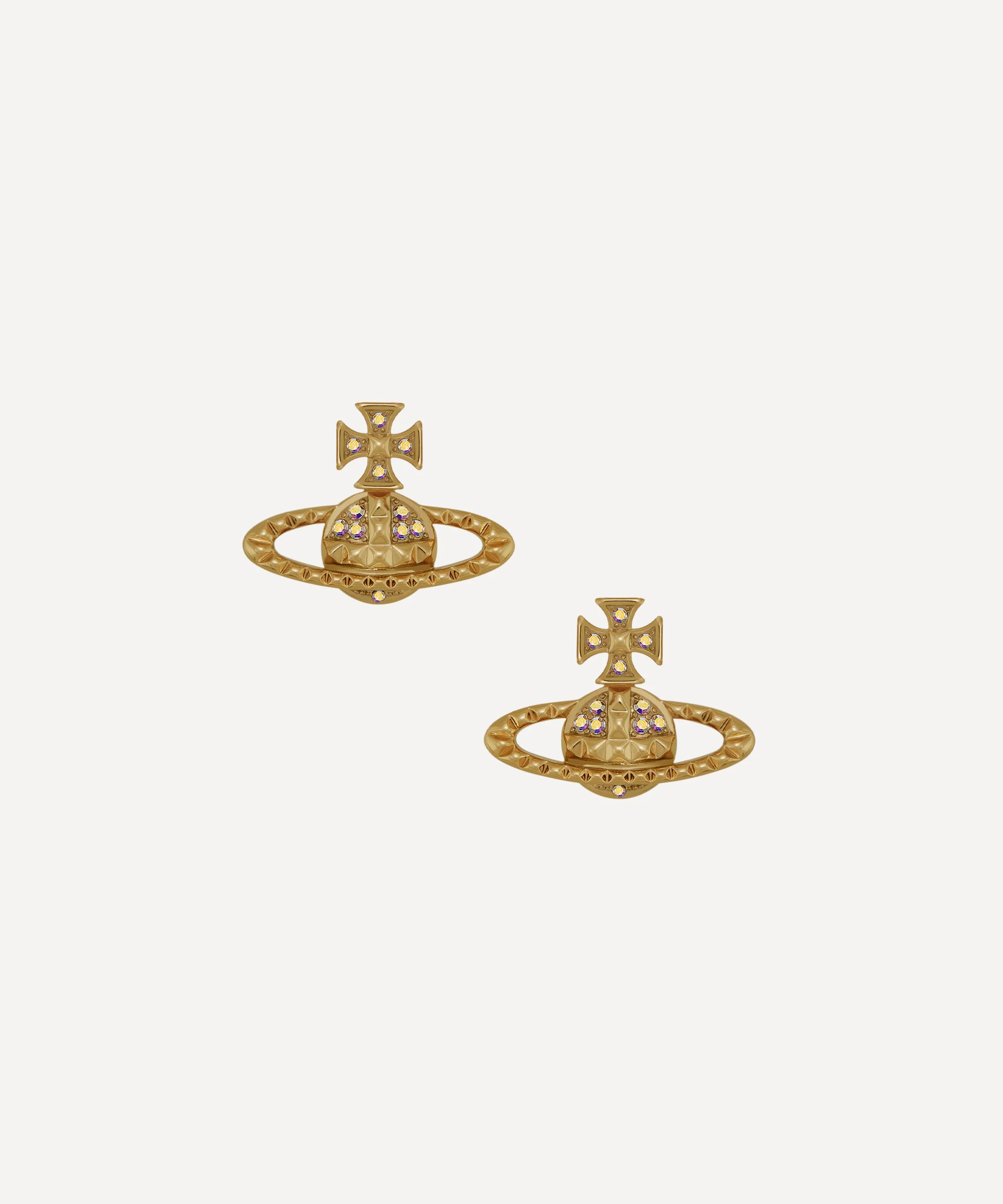 Gold-Tone Mayfair Bas Relief Stud Earrings - 1