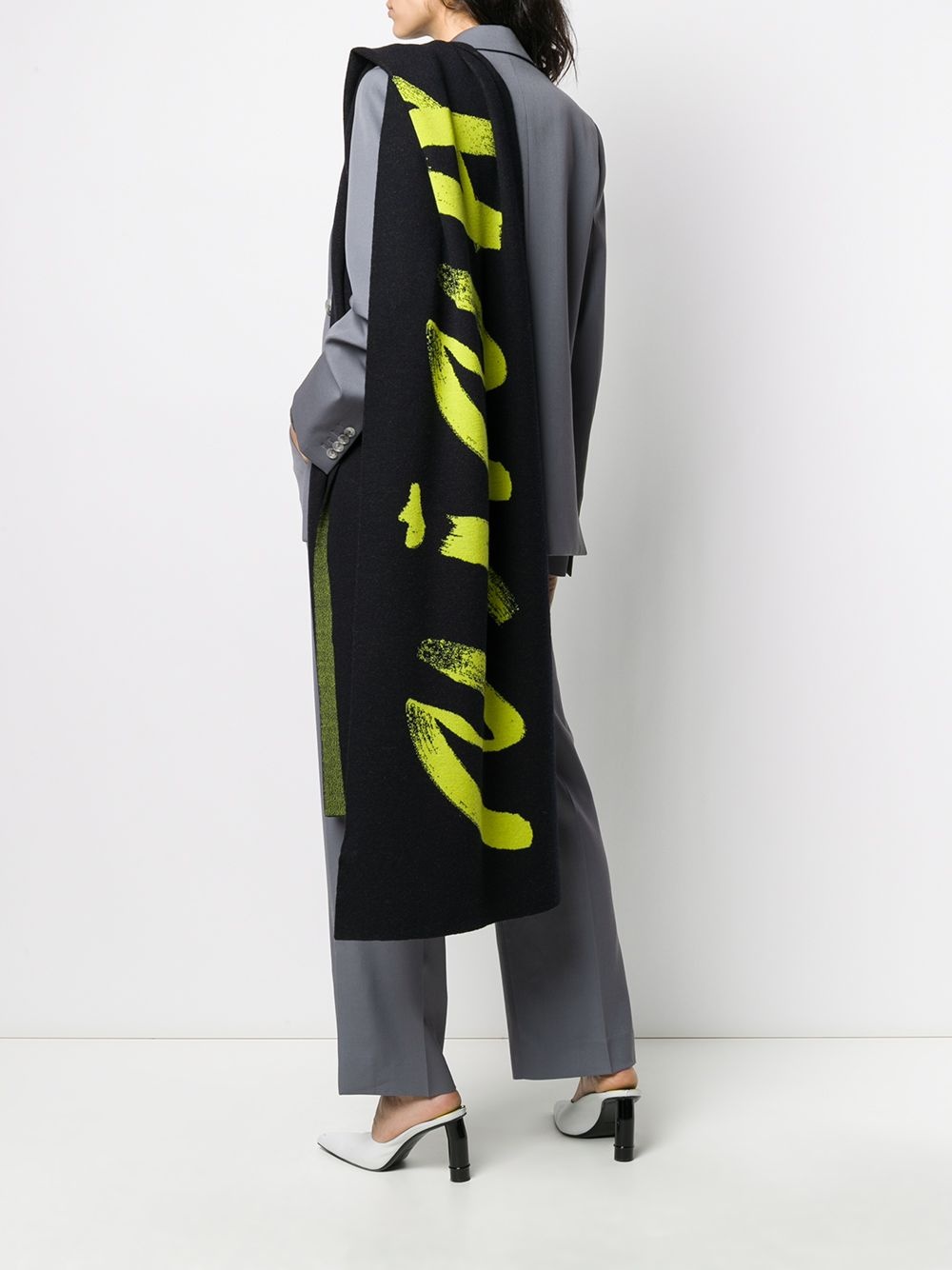 logo-print oversized scarf - 2