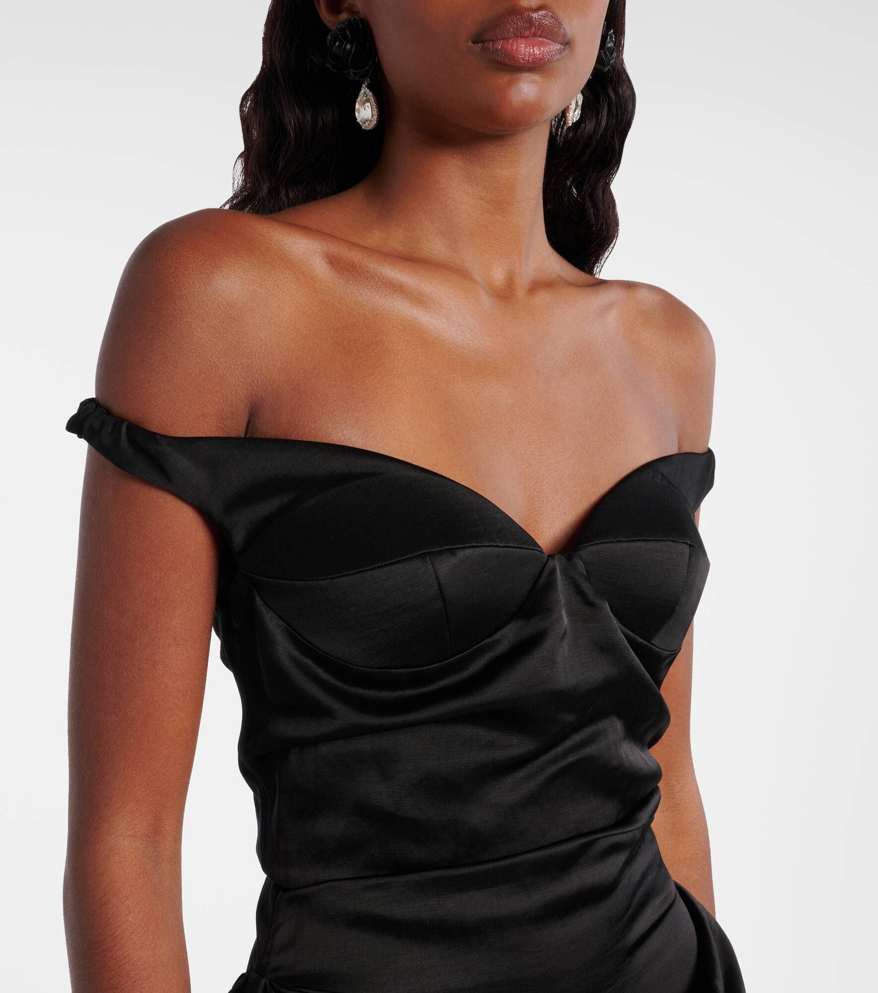 Ruched off-shoulder bustier dress - 4