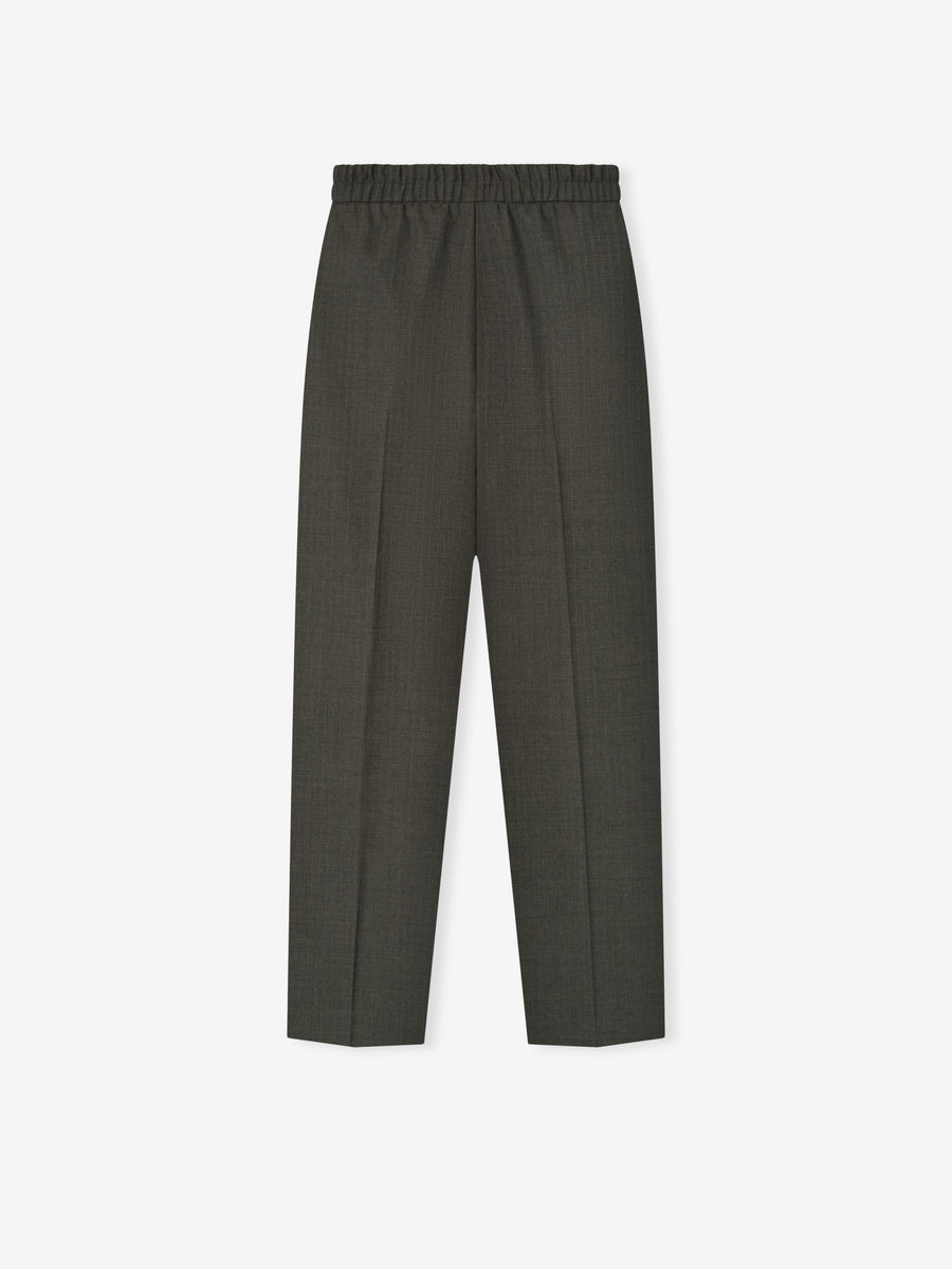 Wool Chevron Drawstring Straight Pant - 2