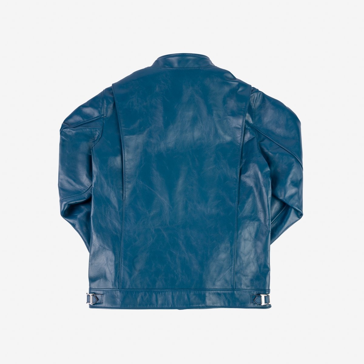 IHJ-128-BLU Japanese Horsehide Double Motorcycle Jacket - Blue - 5