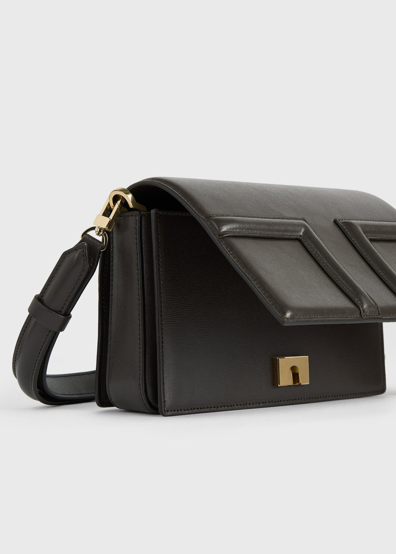 Mini T-flap leather bag bark 10