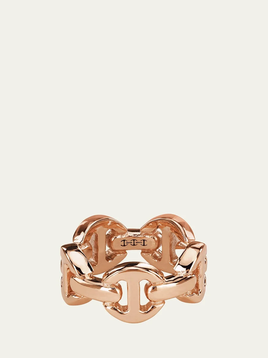 18K Rose Gold Dame Tri-Link Ring - 1