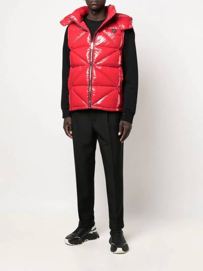 PHILIPP PLEIN high-shine quilted gilet jacket outlook