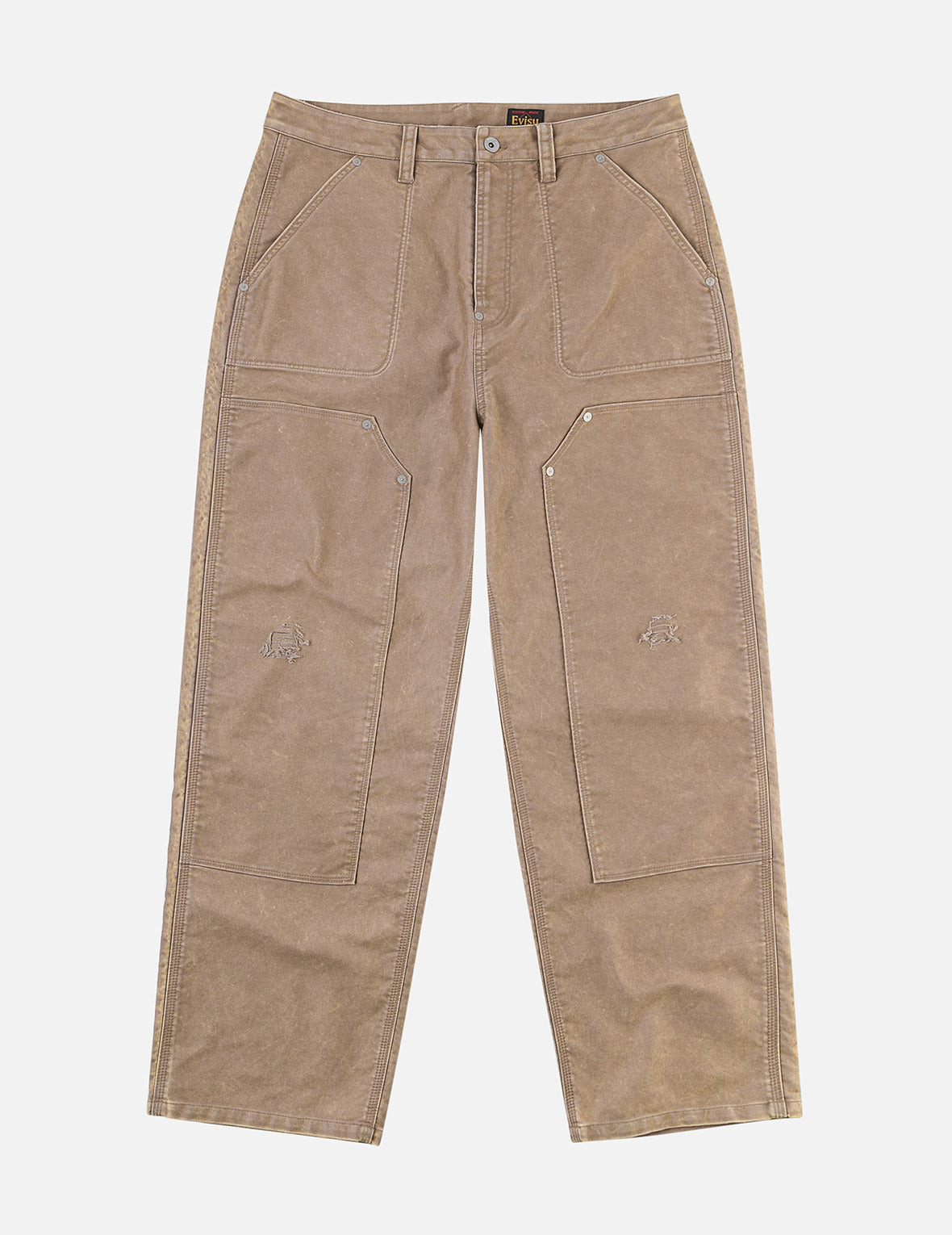 Seagull Print and Multi-Pocket Regular Fit Cargo Pants - 4