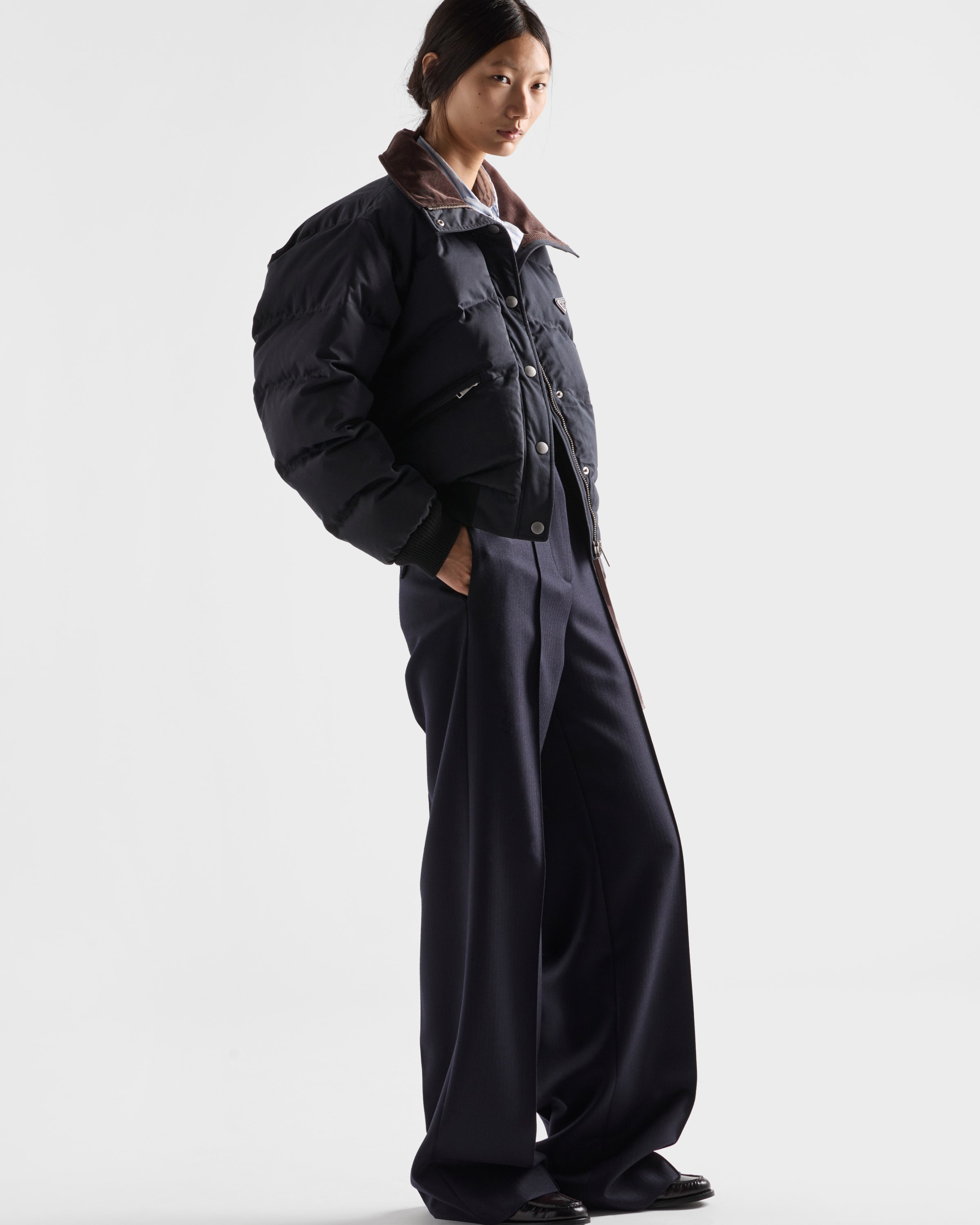 Cropped compact poplin down jacket - 4
