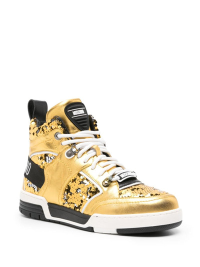 Moschino sequin-embellished high-top sneakers outlook