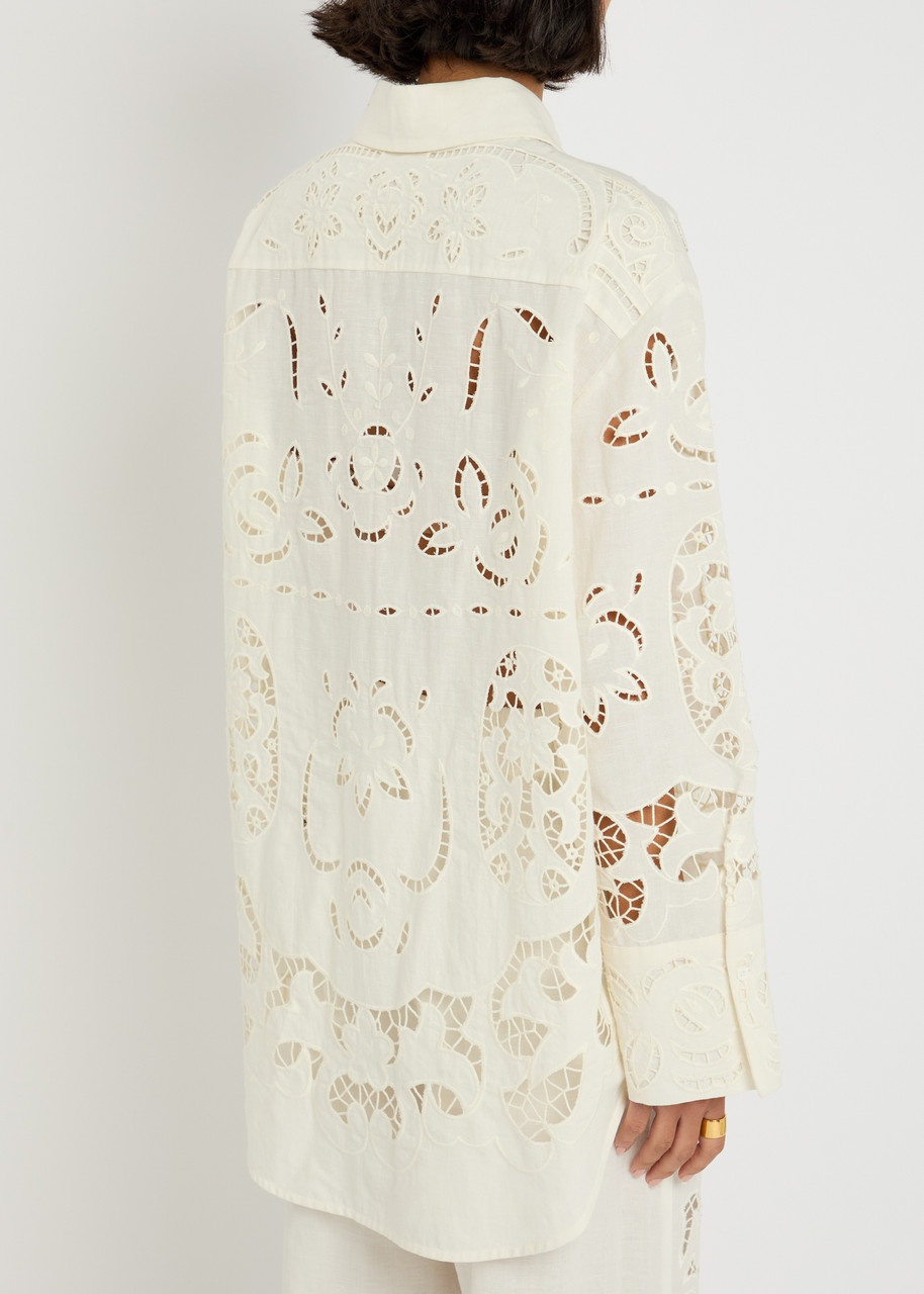 Alice + Olivia Finley Embroidered Cotton-blend Shirt - 3