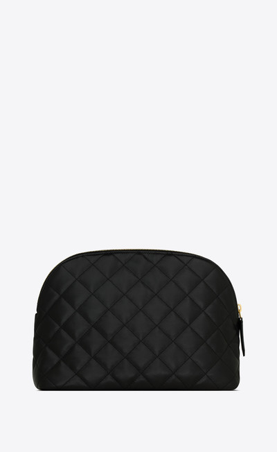 SAINT LAURENT large cosmetic pouch in quilted leather outlook