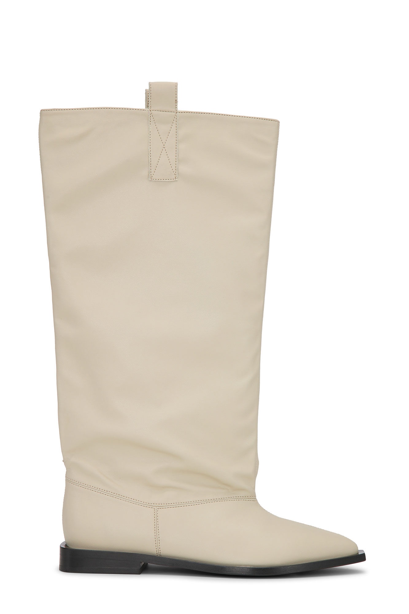 BEIGE WESTERN LOOSE FLAT TUBULAR BOOTS - 1