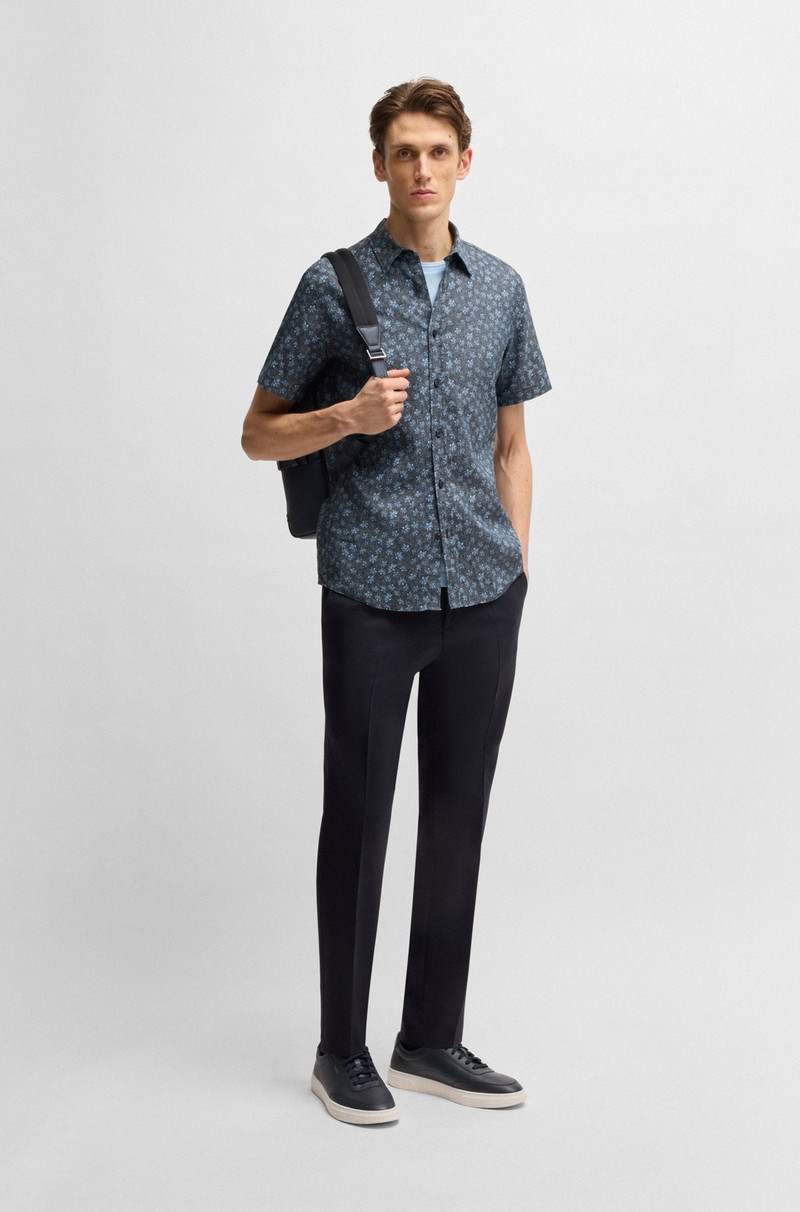 BOSS SLIM-FIT SHIRT IN FLORAL-PRINT STRETCH LINEN outlook