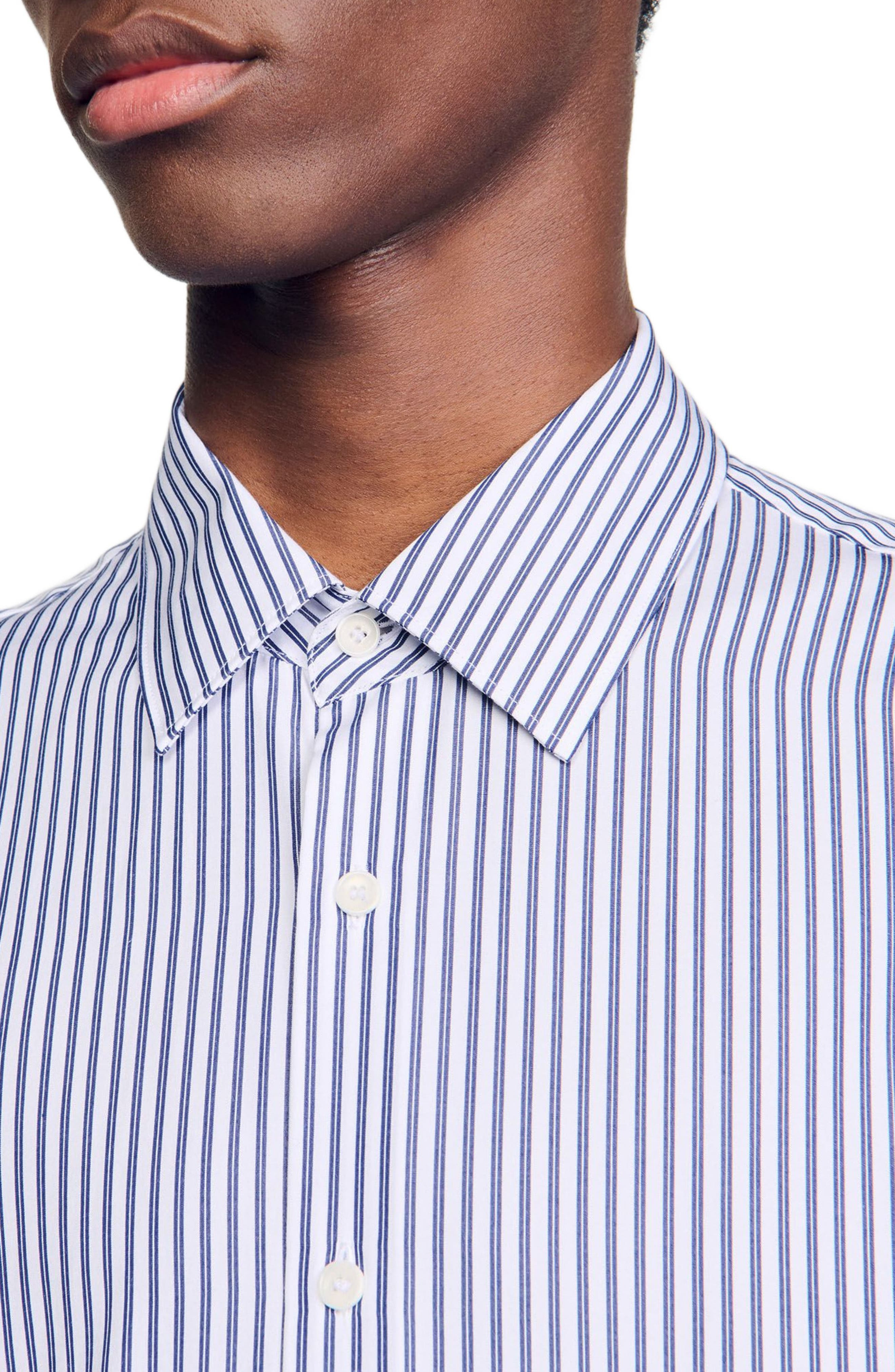 SANDRO Striped shirt in Midnight Blue at Nordstrom - 5