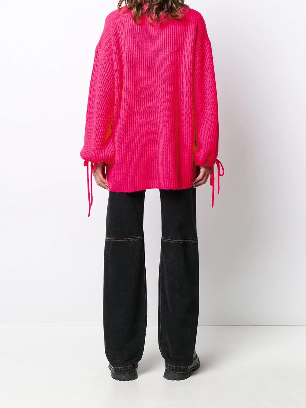 drawstring sleeves oversize jumper - 4