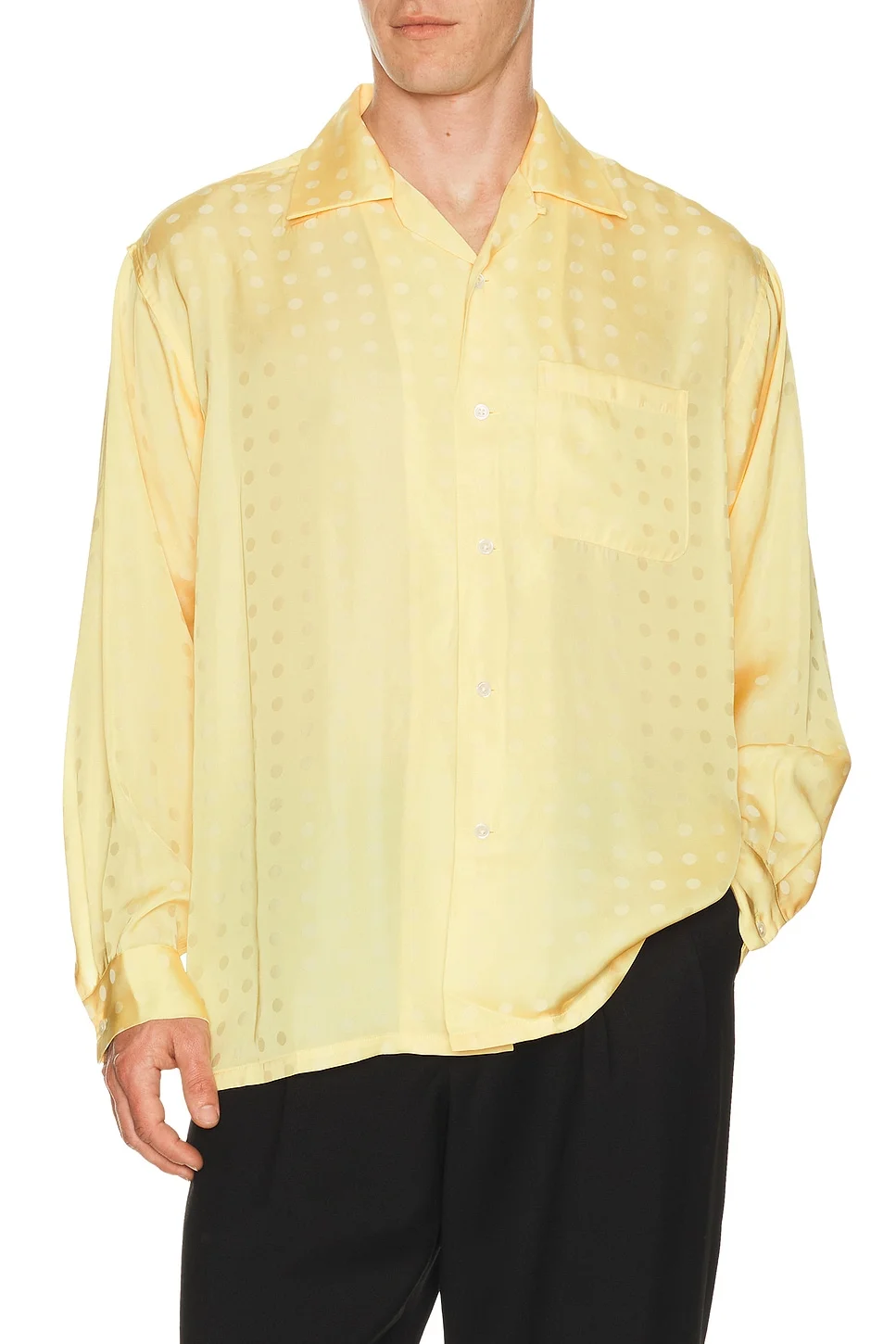 Open Collar Cupro Dot Pattern - 1