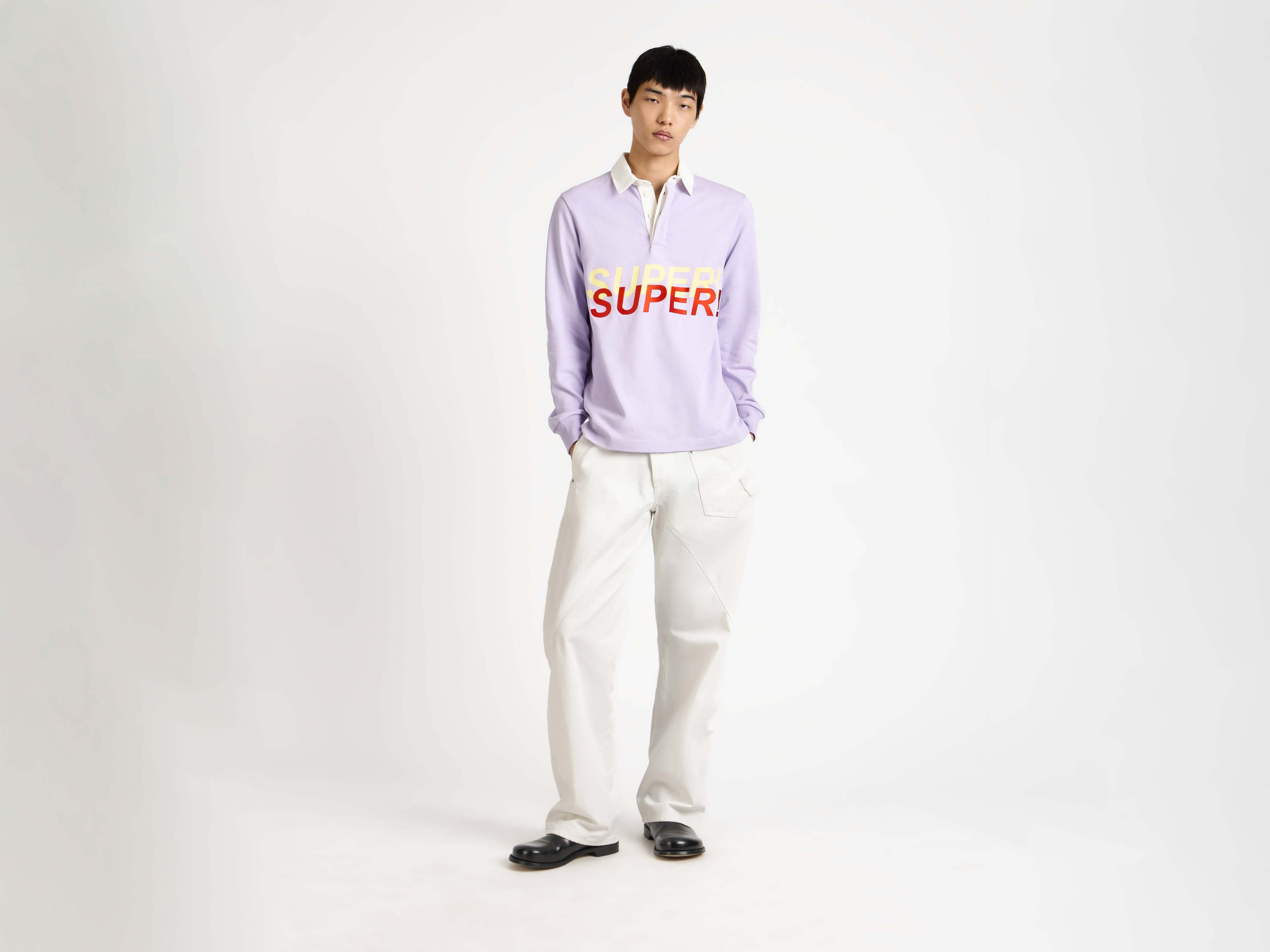 'SUPER SUPER' RUGBY POLO TOP IN PURPLE - 2