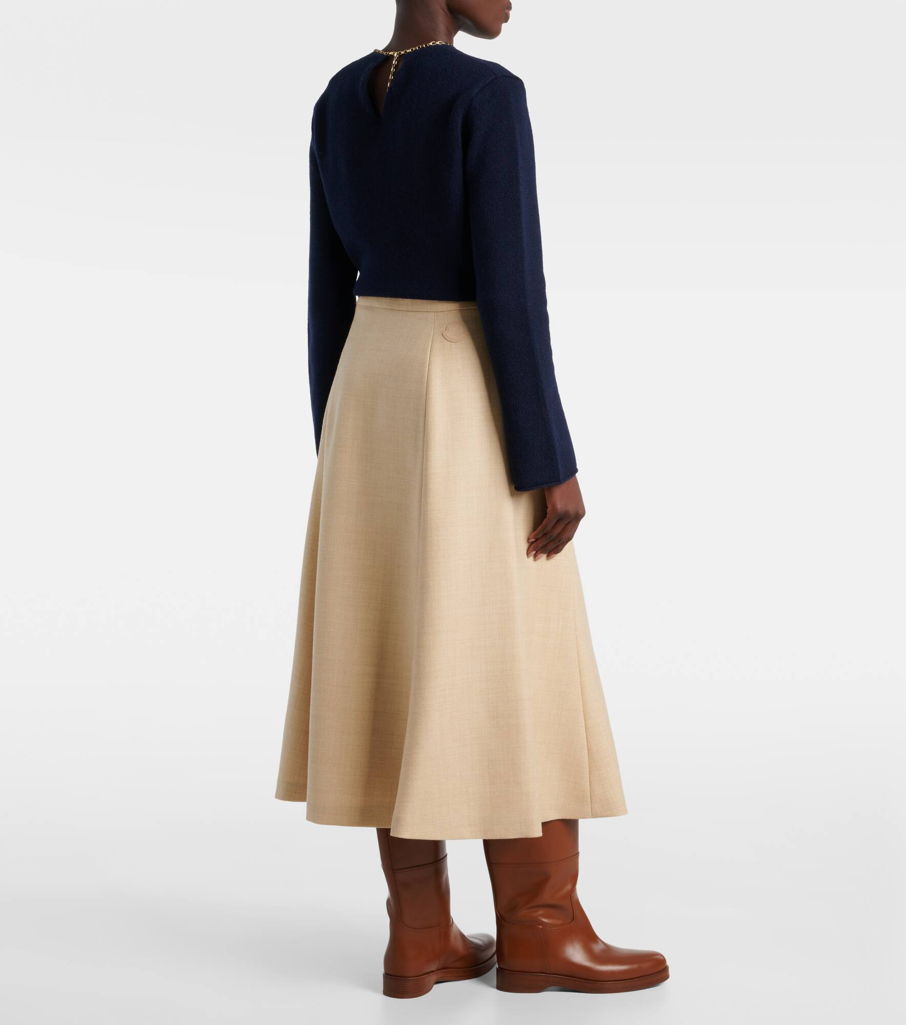 Virgin wool midi skirt - 3