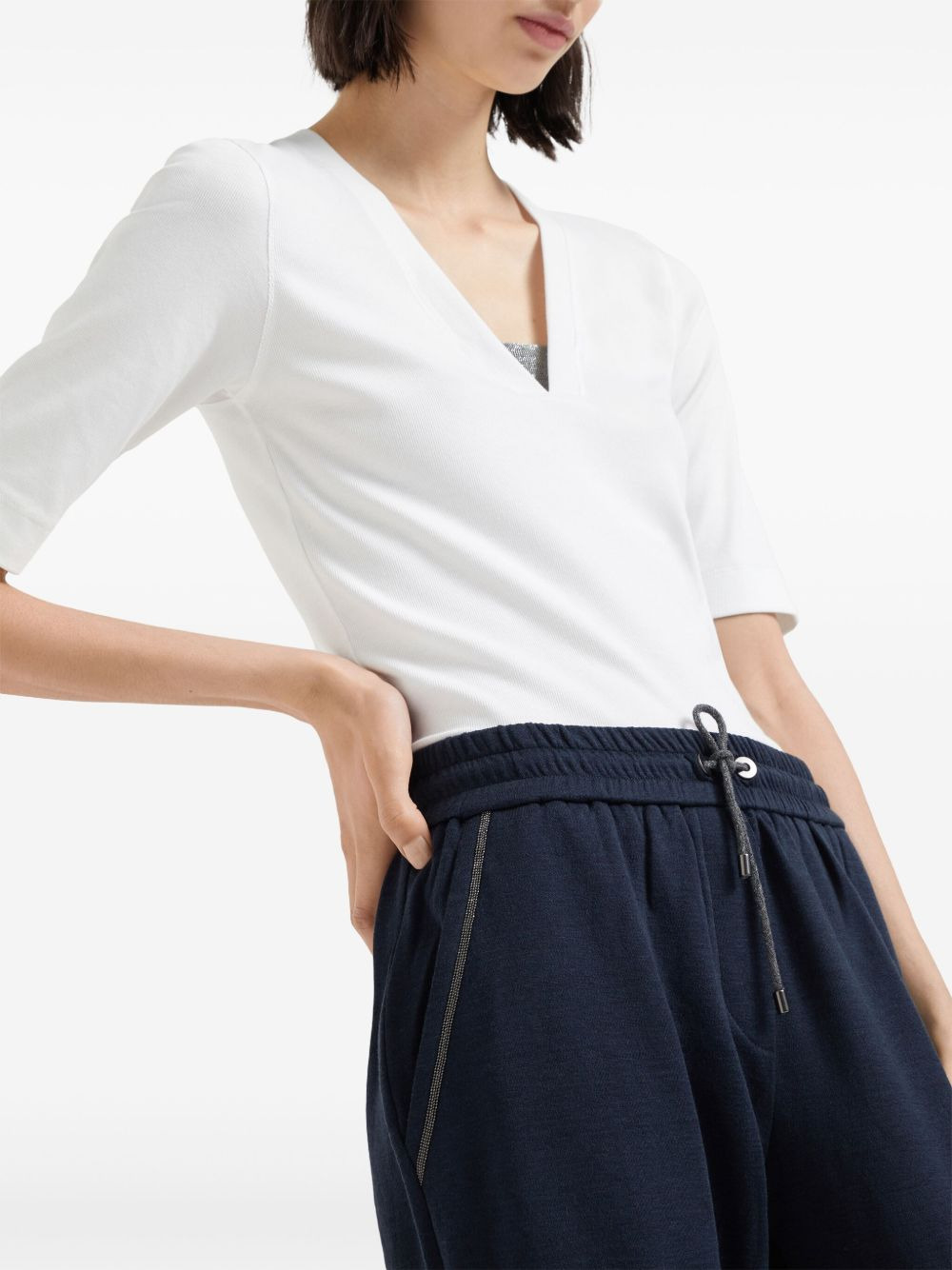 elasticated straight trousers - 5