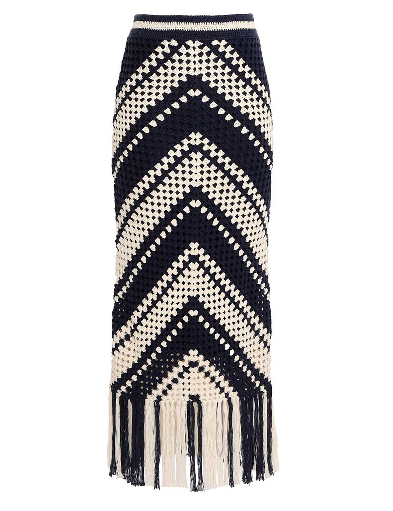 CHINTZ CROCHET FRINGED SKIRT 1