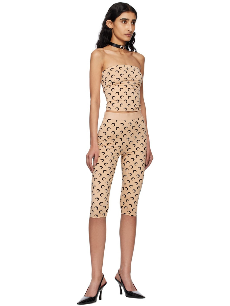 Marine Serre SSENSE Exclusive Tan Recycled Moon Jersey Capri Leggings outlook