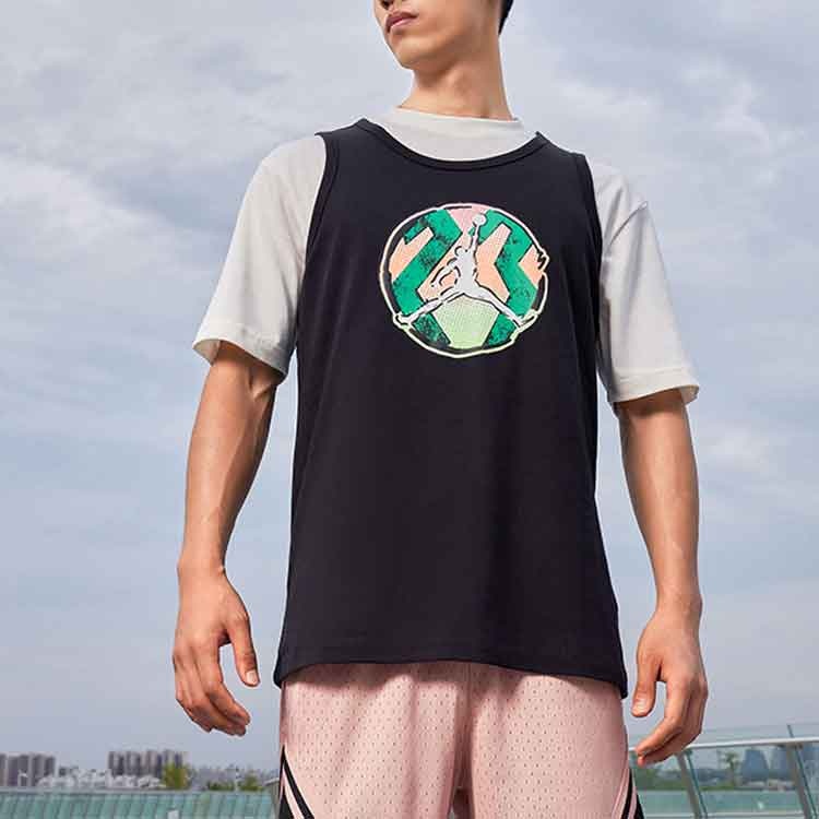 Air Jordan Pattern Printing Sports Vest Men's Black DQ5878-010 - 7