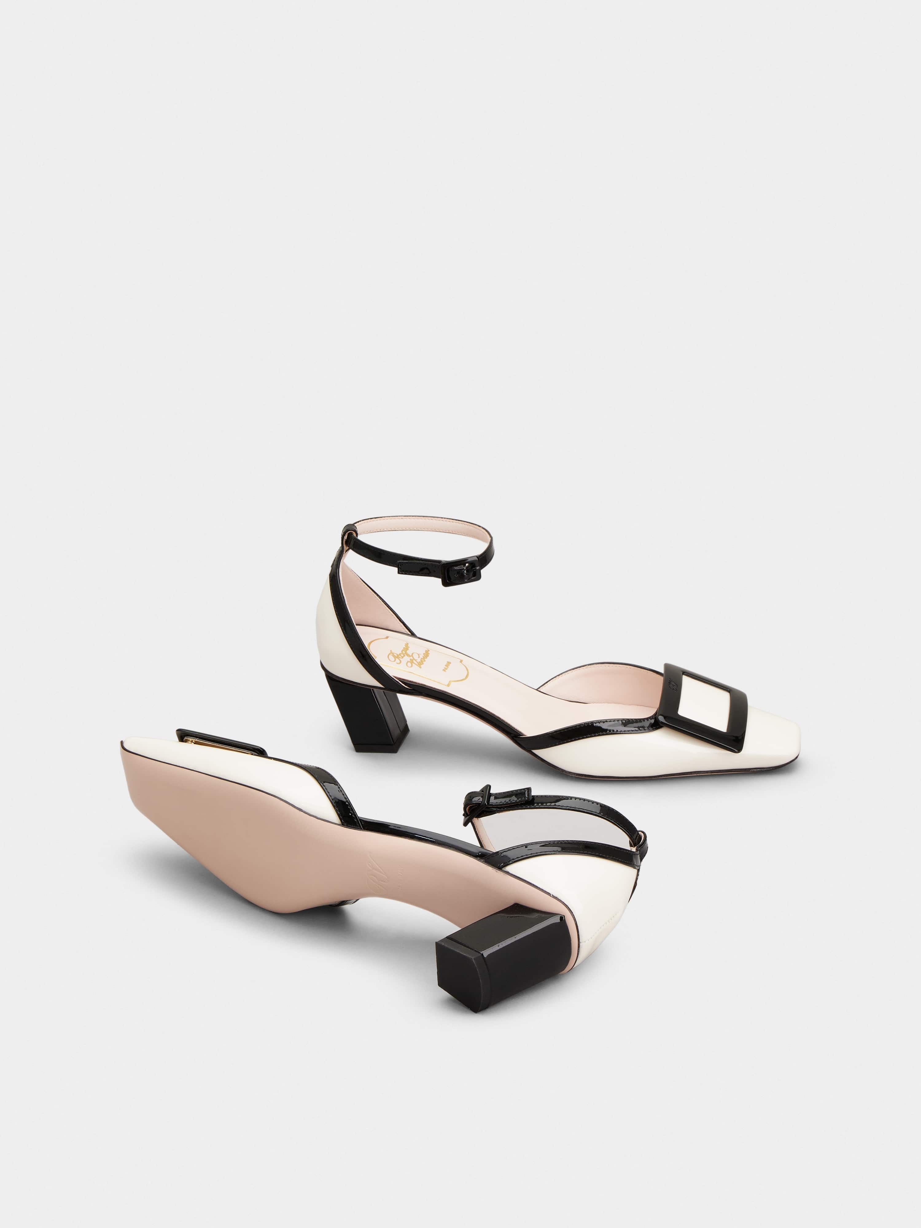 Belle Vivier Ankle Strap Lacquered Buckle Pumps in Patent Leather - 6