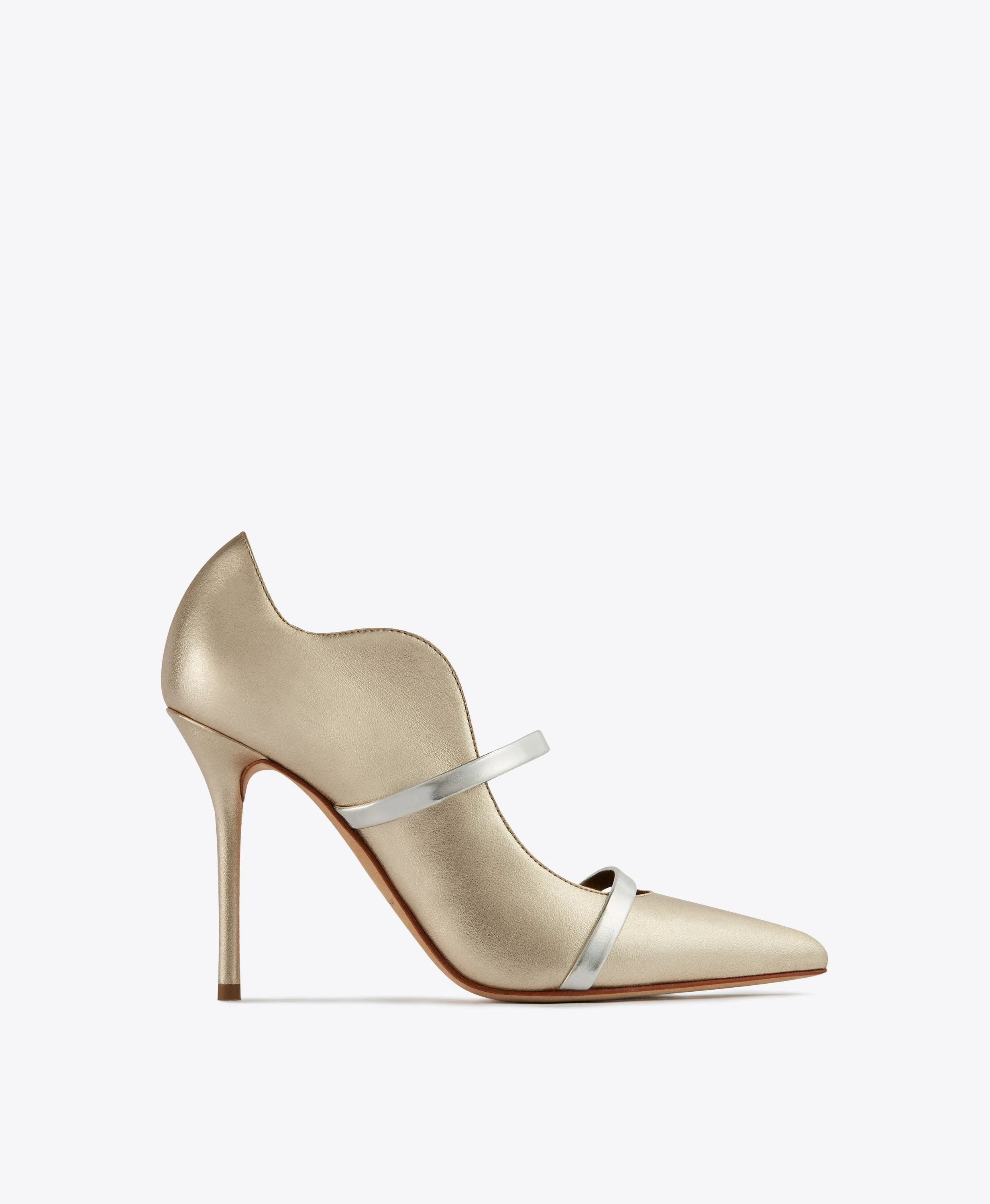 Maureen 100 Gold & Silver Leather Pumps - 1