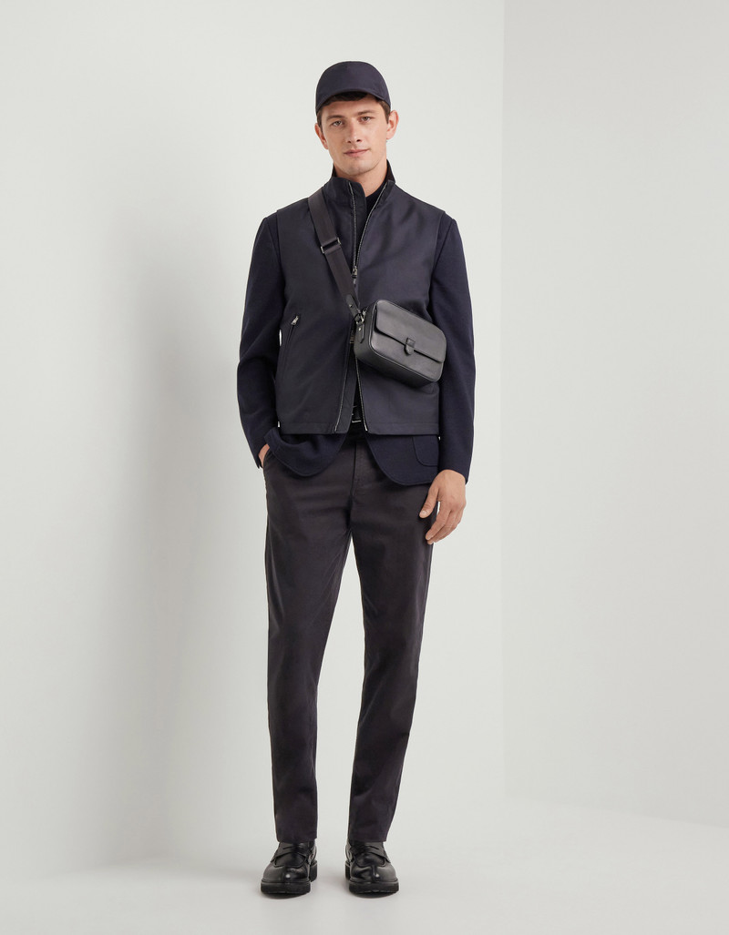 Canali NAVY BLUE GARMENT-DYED COTTON MICROTWILL CHINOS outlook