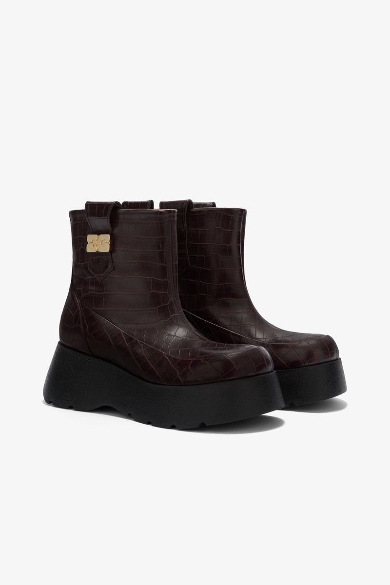 GANNI KAT LOW BOOTS IN CROCO outlook