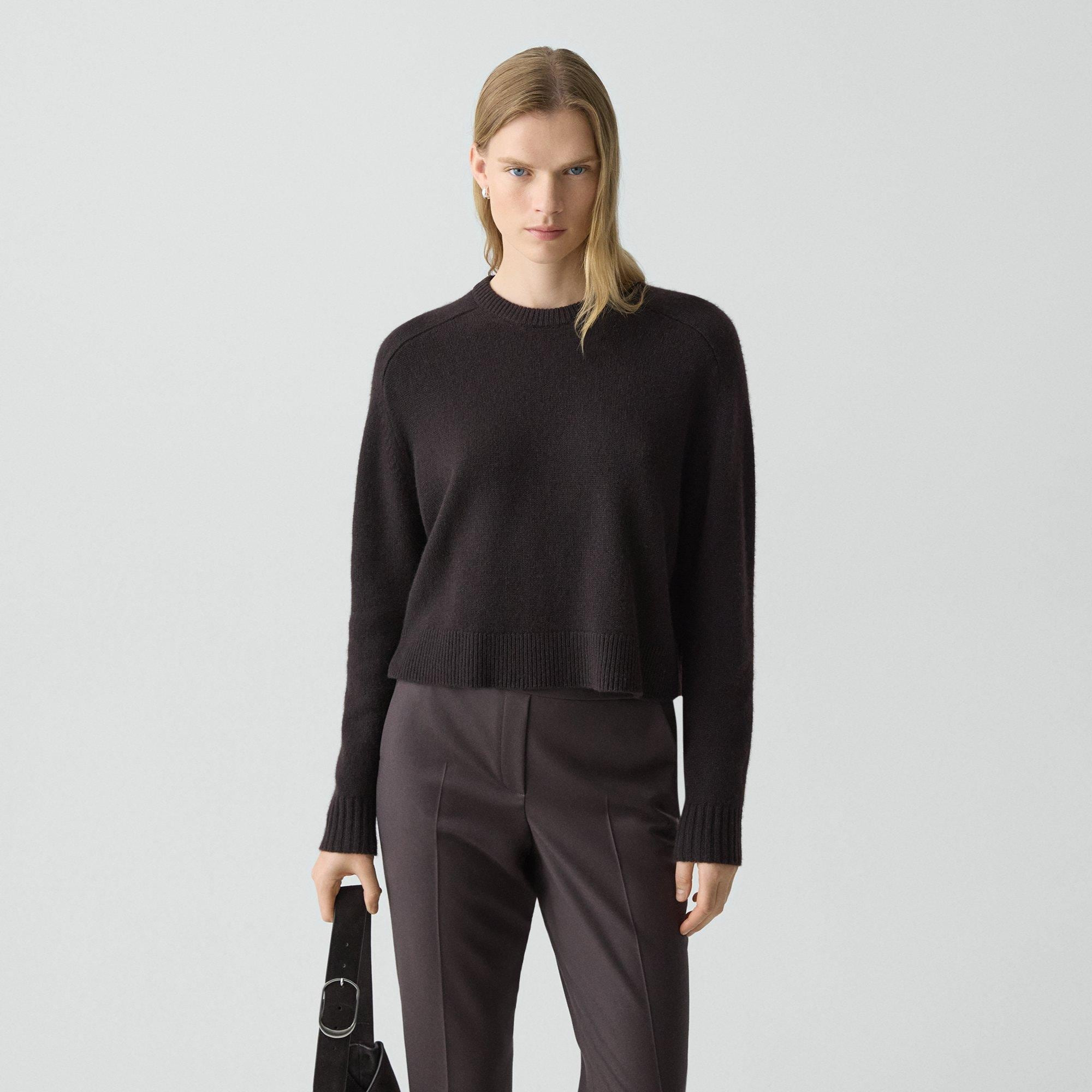 Cropped Crewneck Sweater in Cashmere - 2