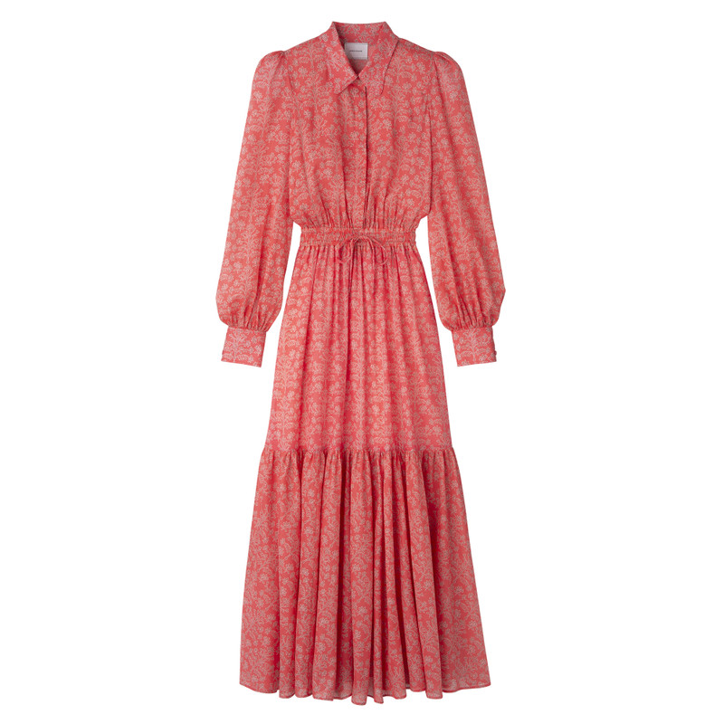 Long dress Tomato - Printed veil 1