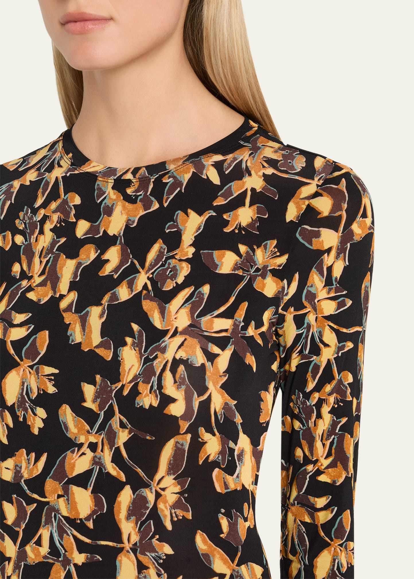 Amari Floral Long-Sleeve Jersey Dress - 5