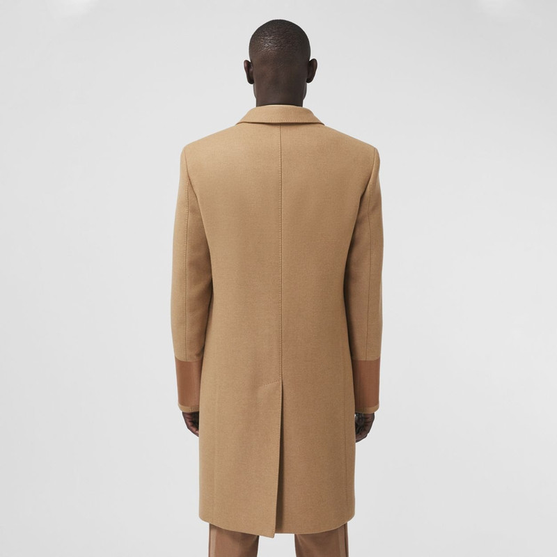 Cuff Detail Camel Hair Wool Tailored Coat 4