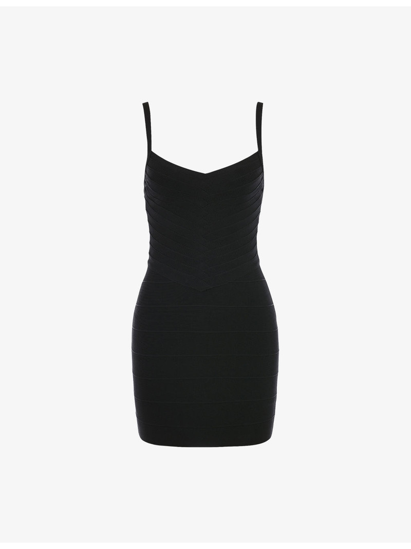 The Cinch V-Waist Woven Bandage Mini Dress 1