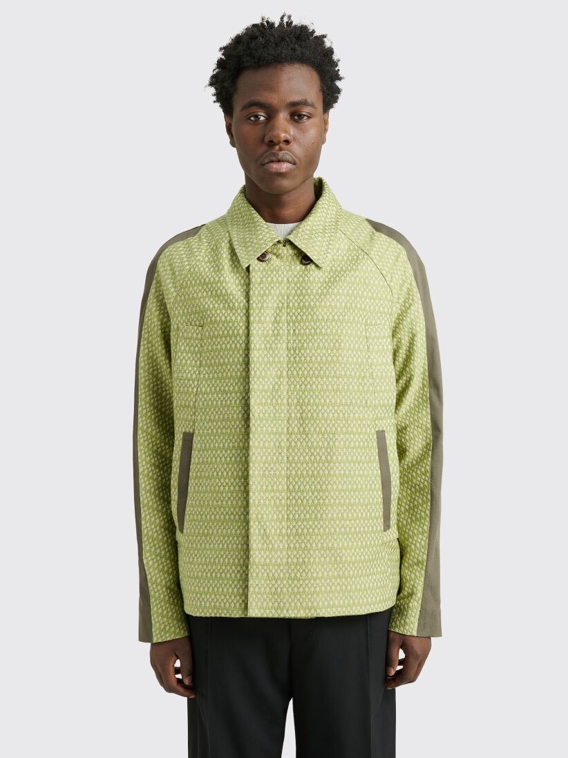 jacquard contrast-edge jacket - 1