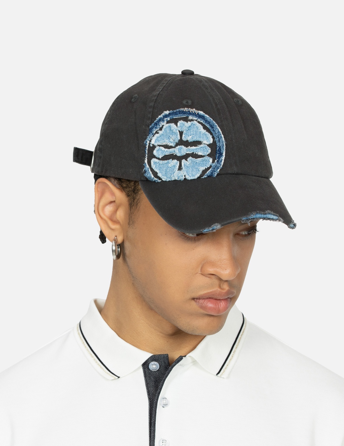 EMBROIDERY AND DISTRESSED EFFECT CAP - 4