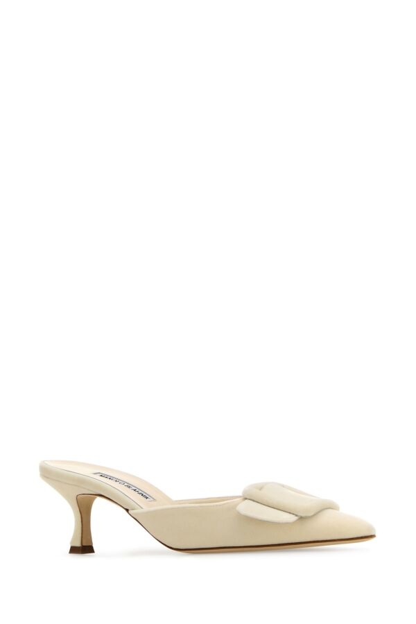 Cream velvet Maysale mules - 2