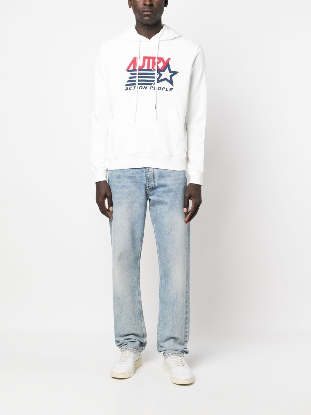 logo-print drawstring hoodie - 2