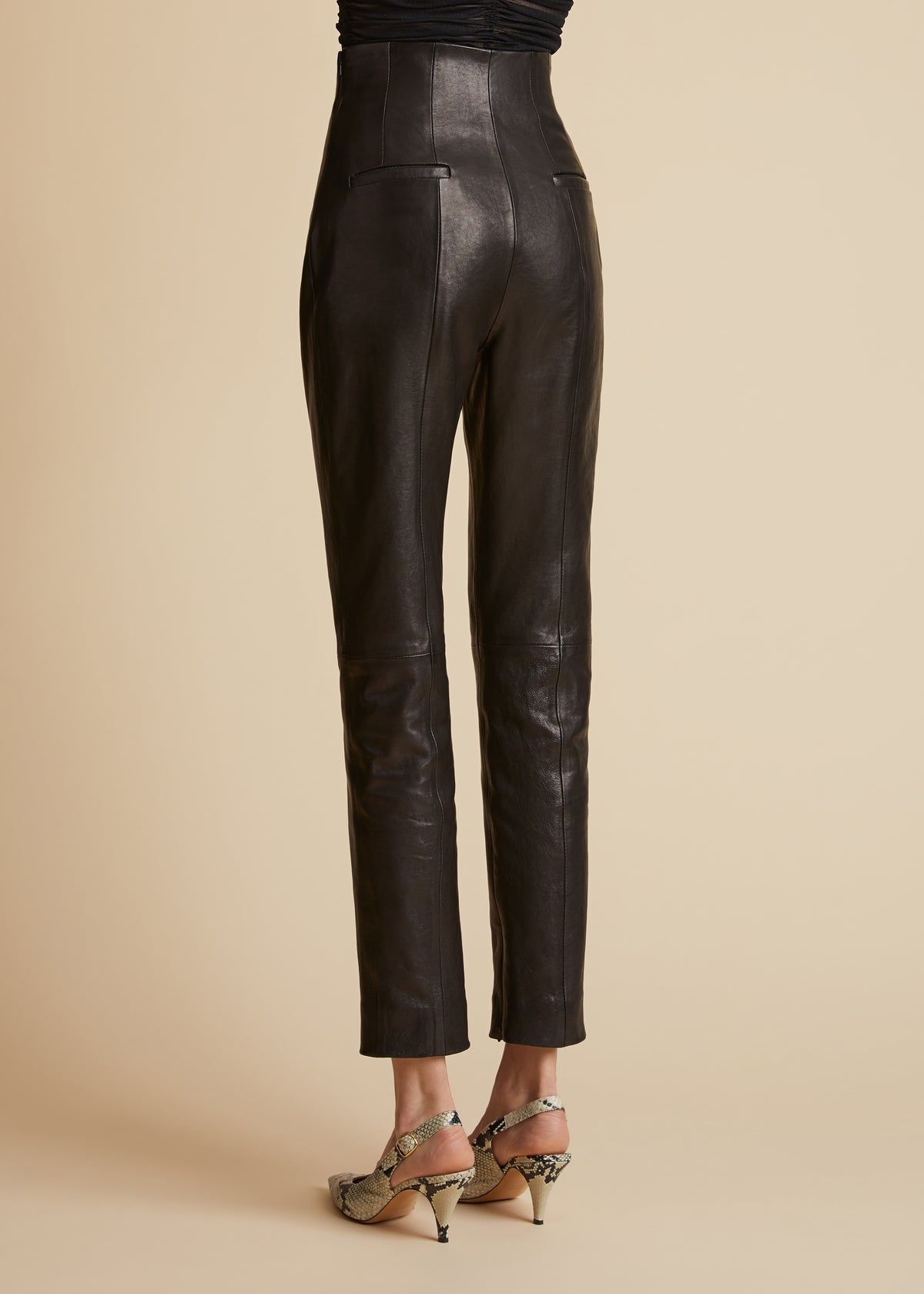 Lenn high-rise leather pants - 3