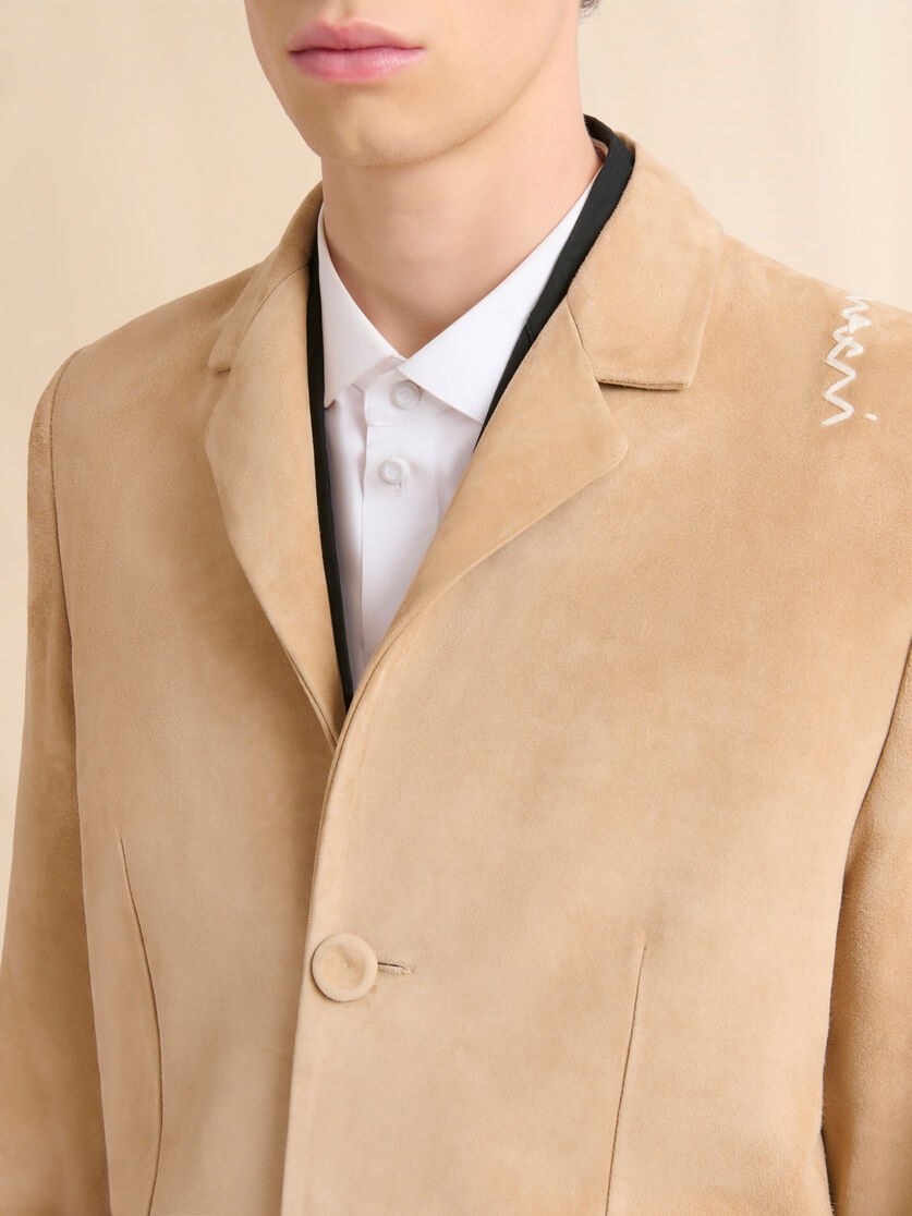 CAMEL SUEDE DUSTER COAT - 4
