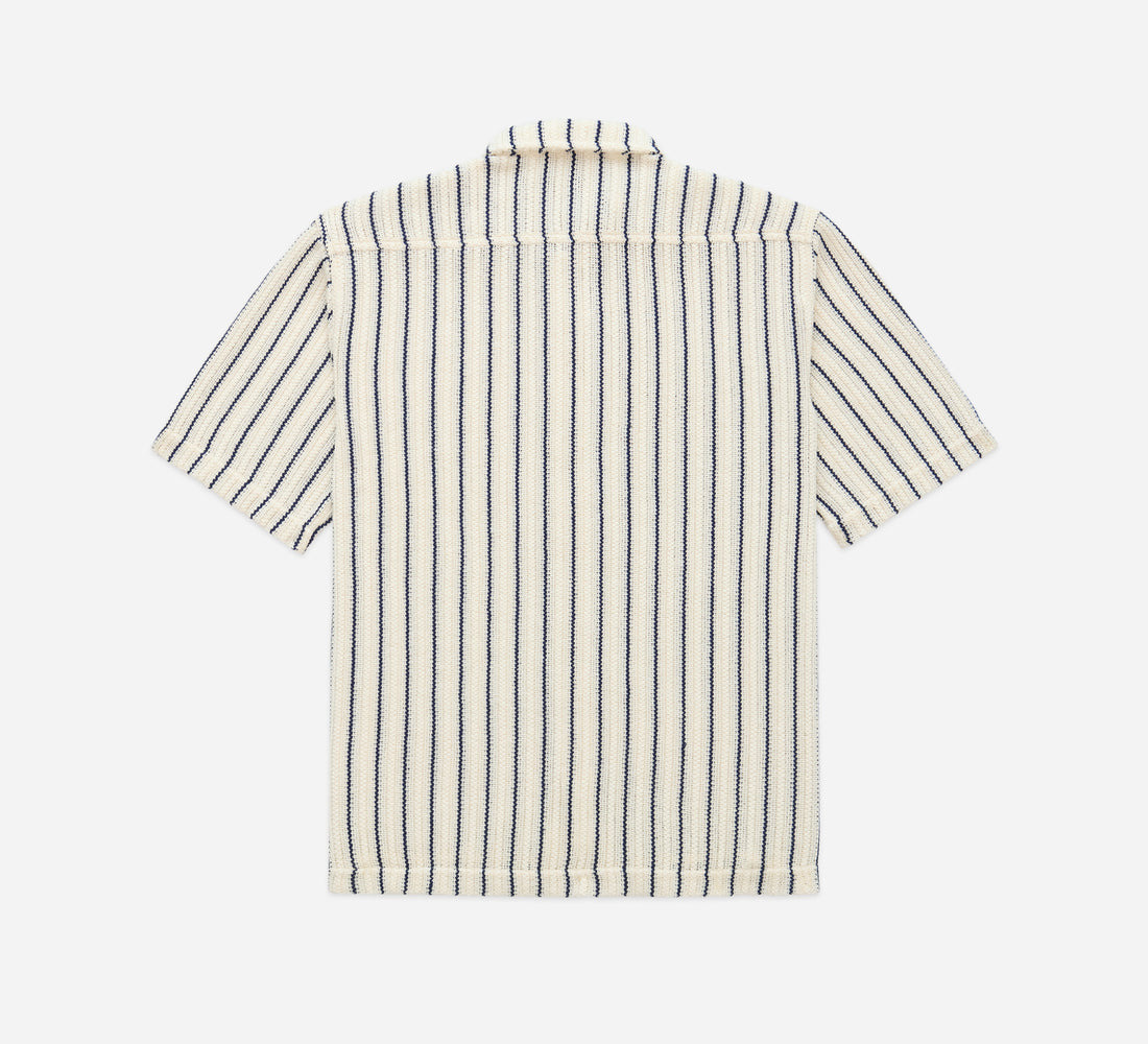 Short Sleeve Workshirt - Striped Mesh Knit - 2
