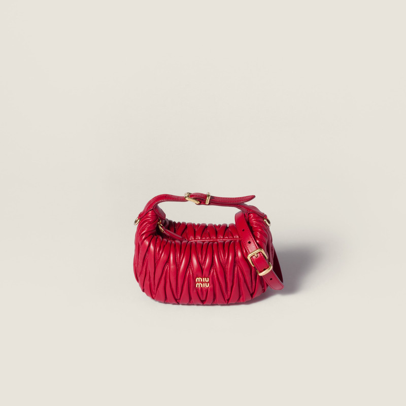 Matelassé nappa leather pouch 1
