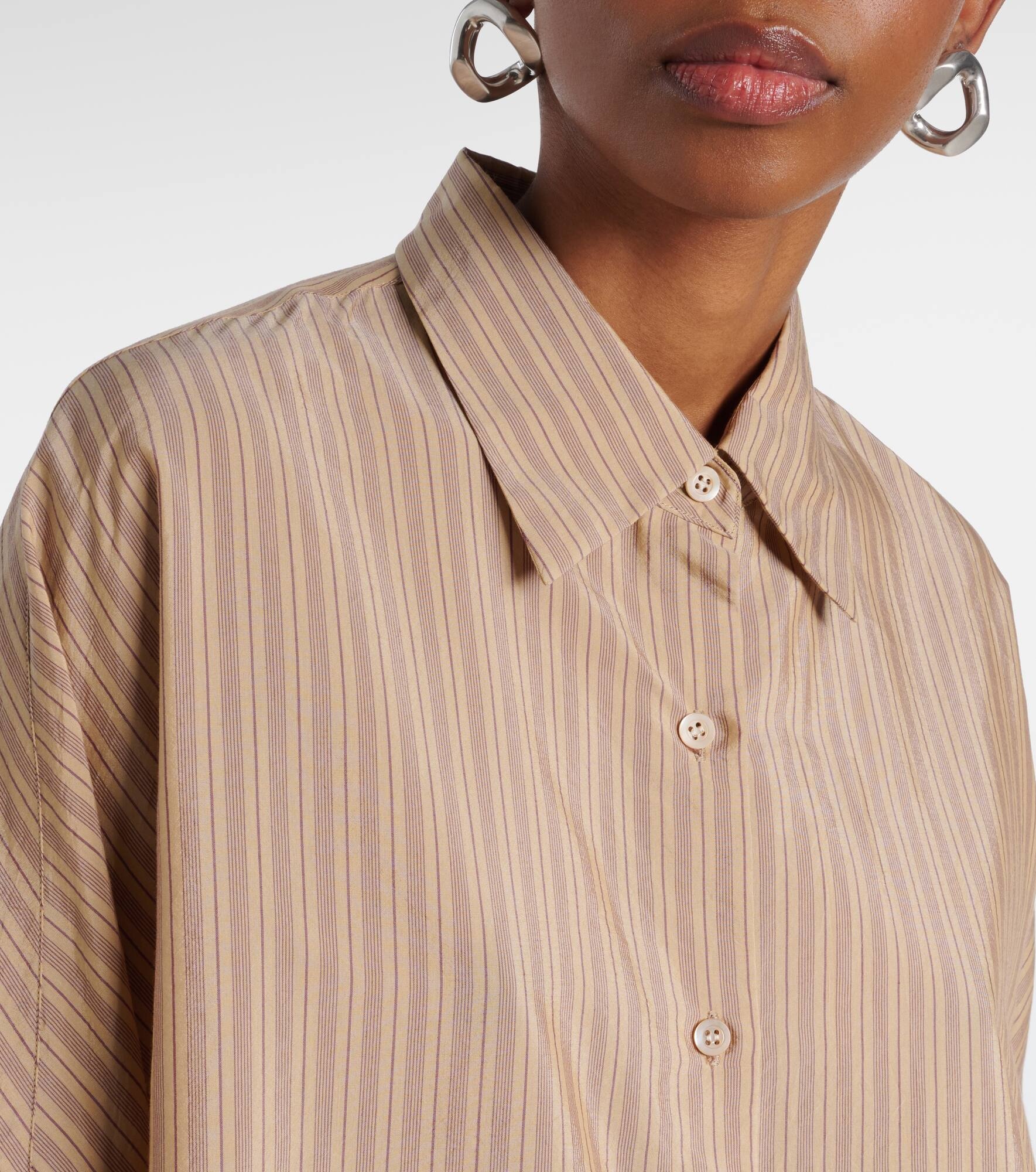 Striped cotton-blend shirt - 4
