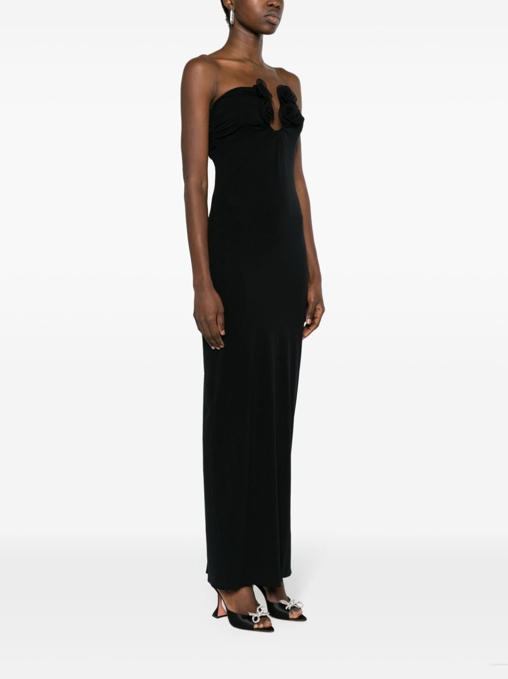 floral-appliquÃ© strapless maxi dress - 3