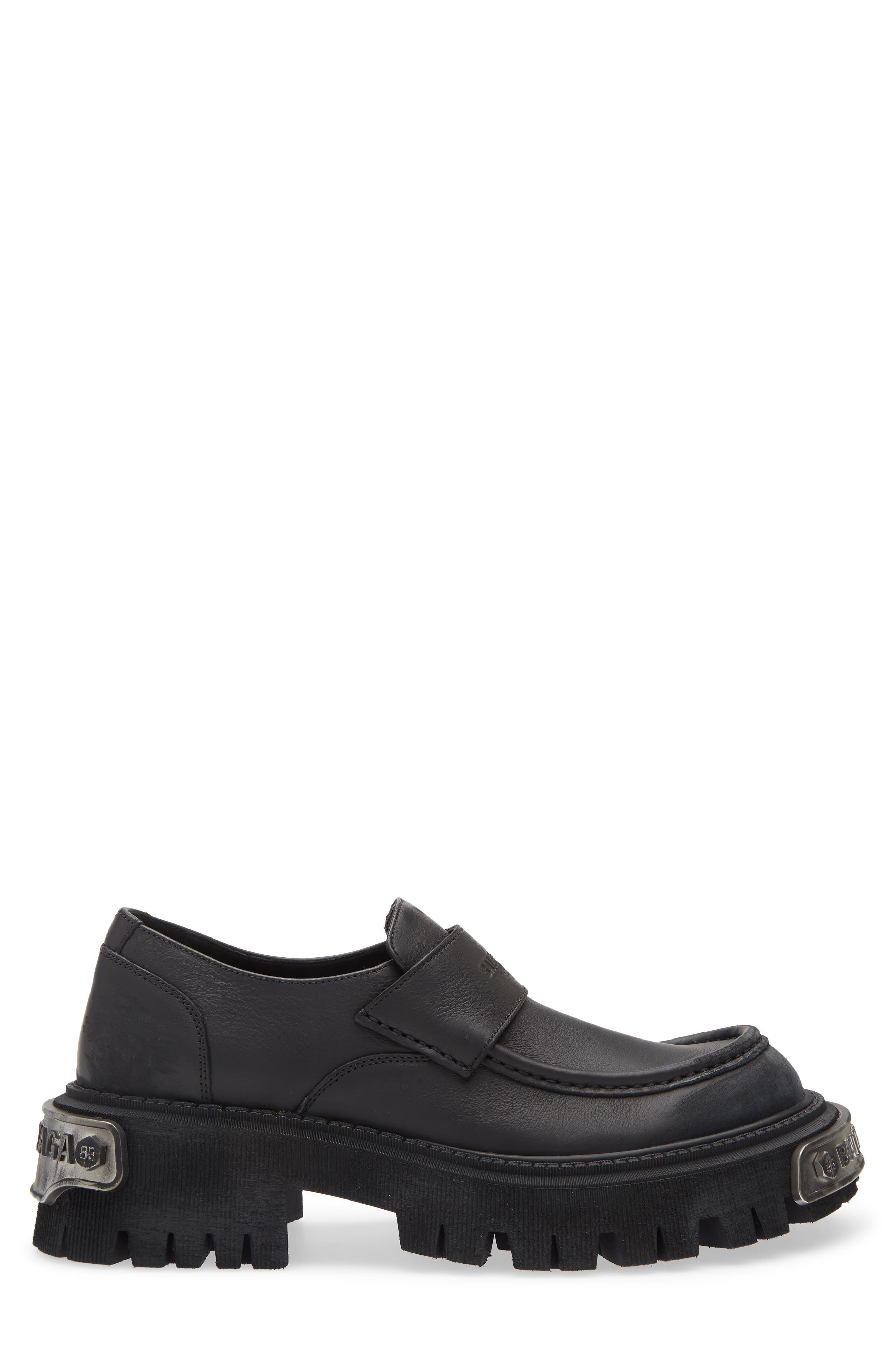 Balenciaga Tractor Lug Sole Loafer in Black/Silver at Nordstrom - 3