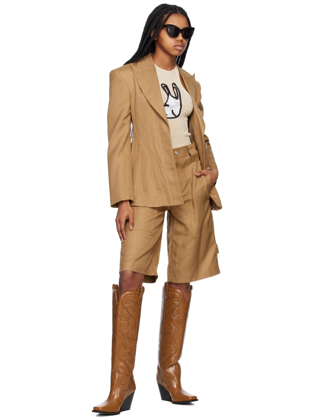Tan Corset Blazer - 4
