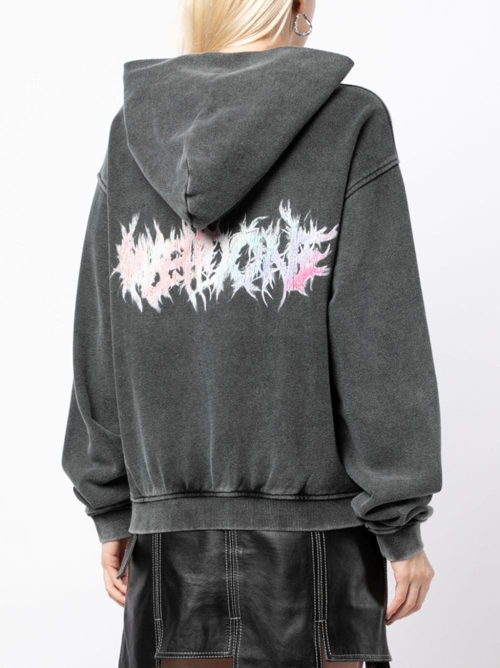 graphic-print cotton hoodie - 4