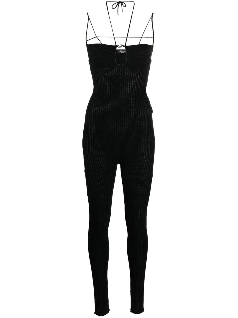 strappy ribbed-knit jumpsuit 1