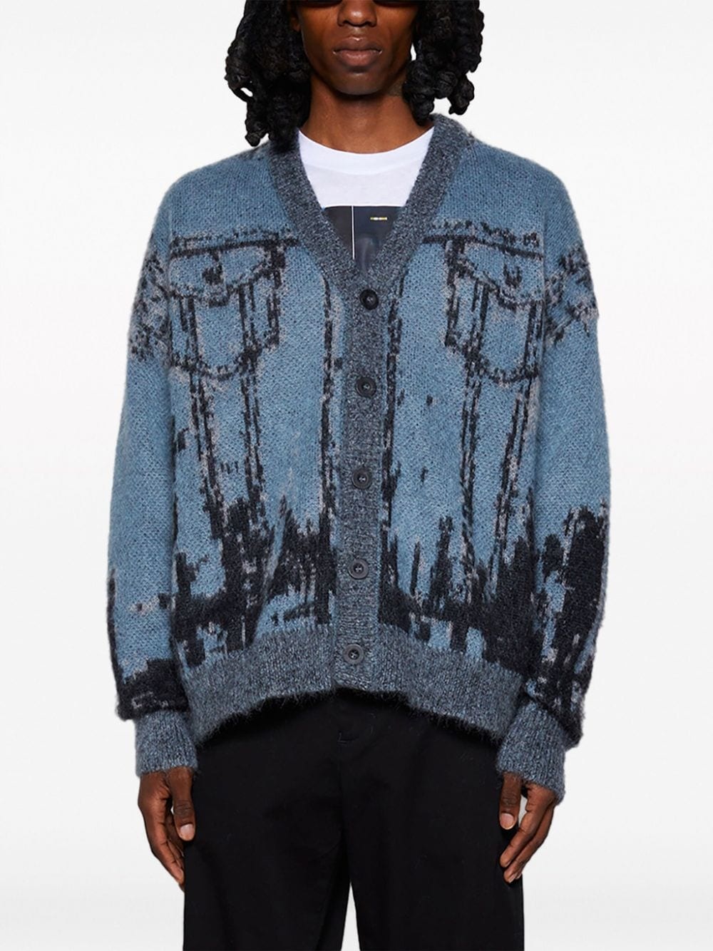 K-Petalo patterned-intarsia cardigan - 3