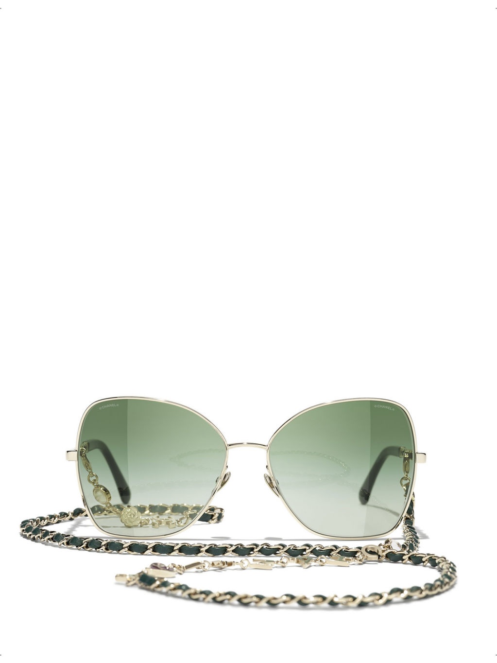 CH4274Q butterfly-frame chain metal sunglasses - 1