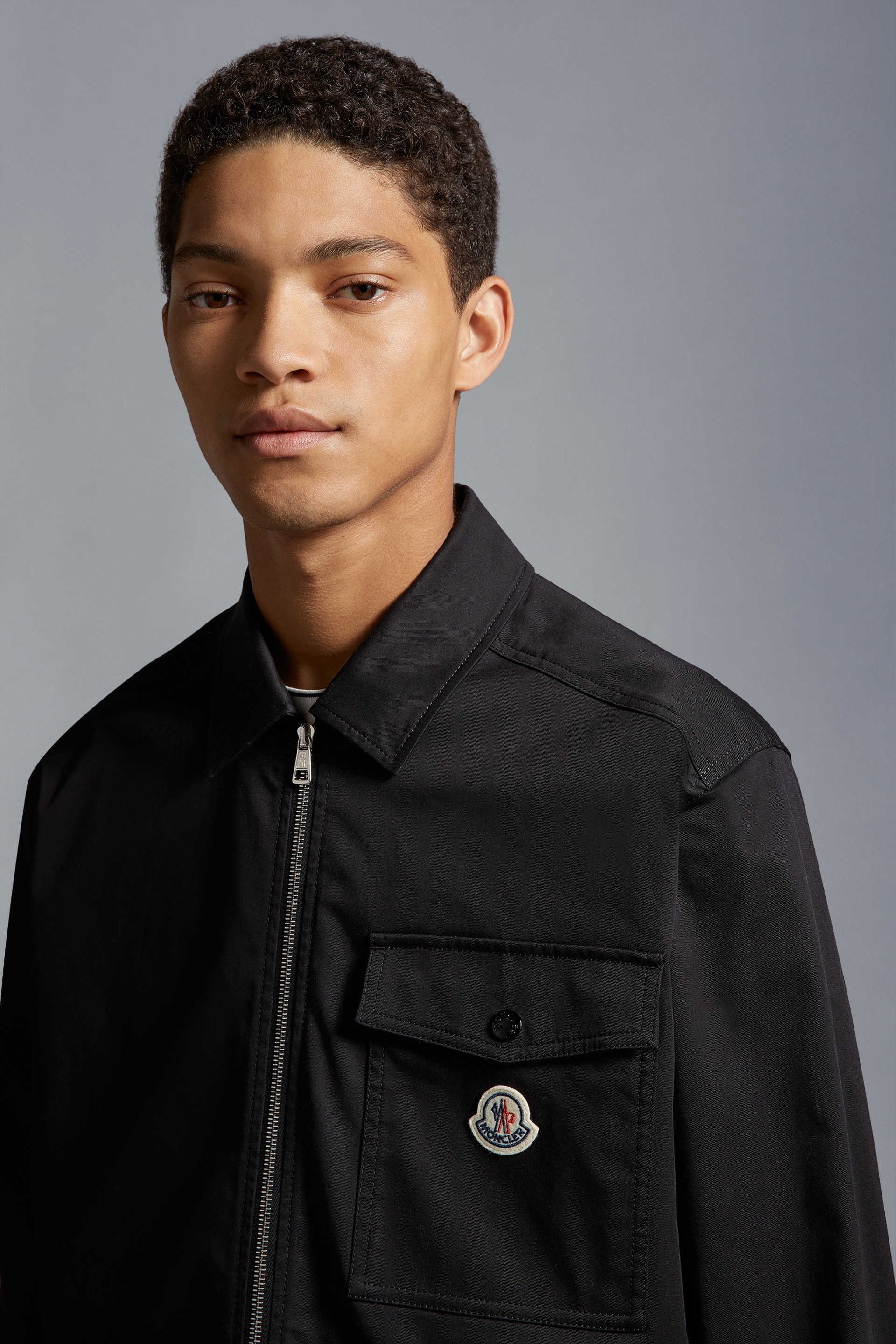 Gabardine Zip-Up Shirt - 4